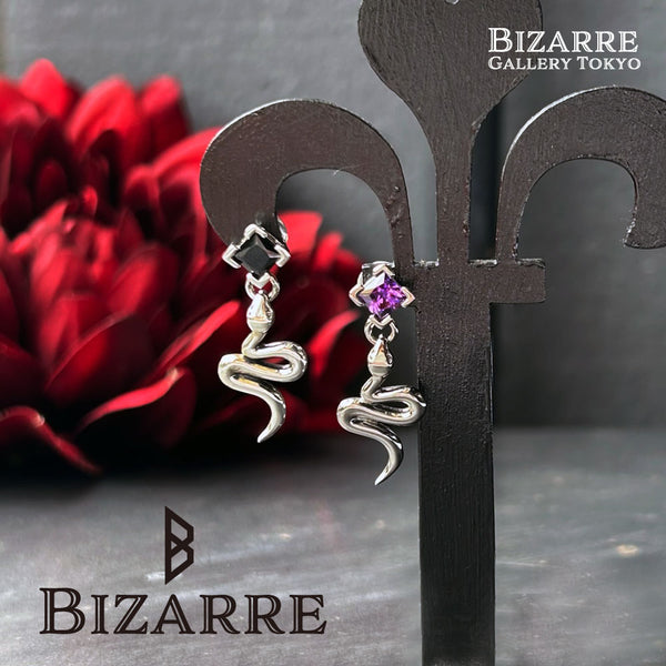 Bizarre/ビザール サーペントバイパー ロンバスストーンシルバーピアス(1個売り） SPJ095