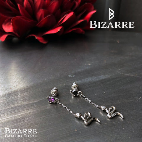 Bizarre/ビザール サーペントバイパーロングチェーンシルバーピアス(1個売り） SPJ096
