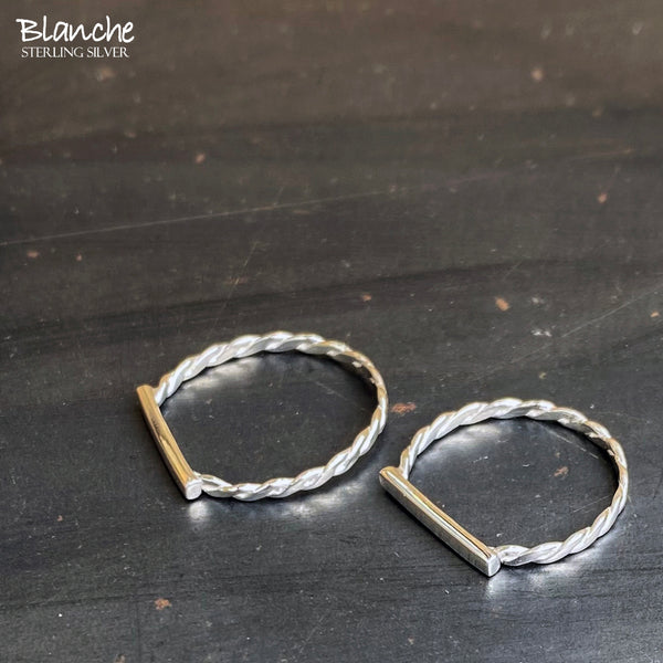 <new> Blanche/Blanche Sourire (thrill) Silver pinky Ring BR060 for little finger</new>