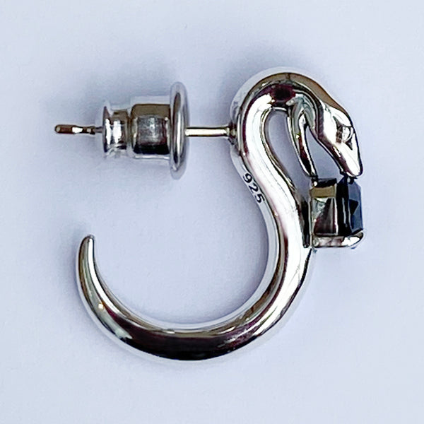 Bizarre Serpent Viper Snake Silver Earrings - Plain (sold as 1) SPJ077