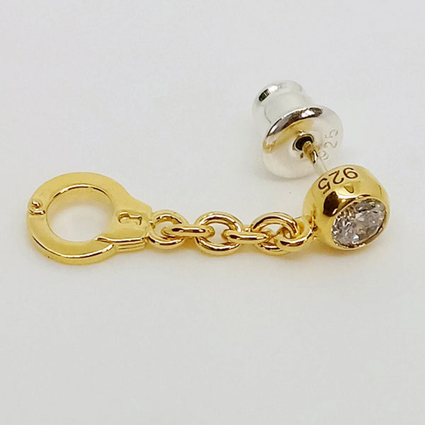 [Popularity Ranking 5th] Bizarre Handcuff Silver Earrings (sold individually) SPP045
