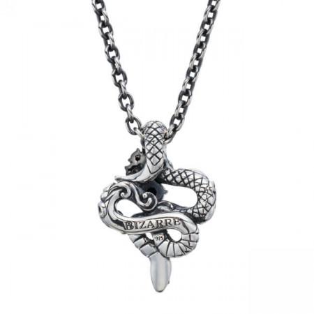 Bizarre [Best Selling Product] Serpent Silver Pendant (Top Only) Snake STJ034