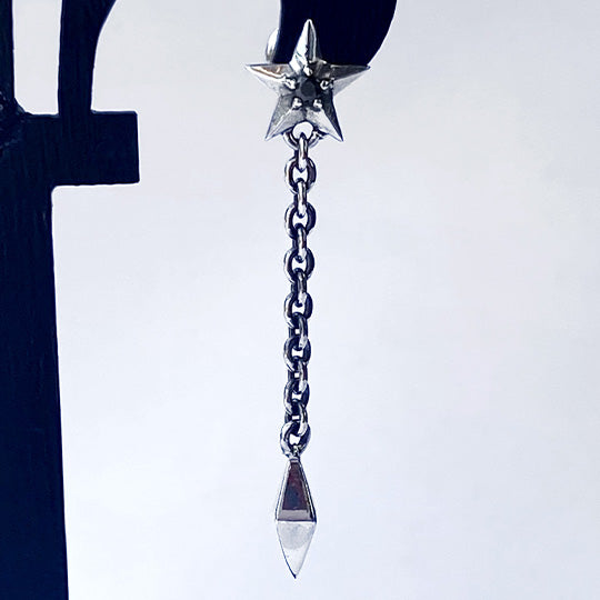 [Popularity ranking first place]<new> Bizarre Starry Silver Long Earrings (sold as 1) SPJ086</new>