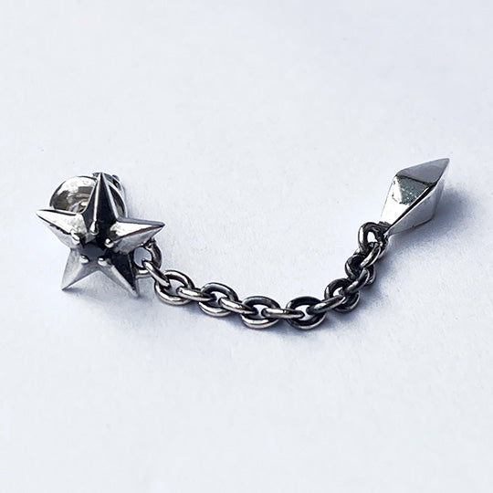 [Popularity ranking first place]<new> Bizarre Starry Silver Long Earrings (sold as 1) SPJ086</new>