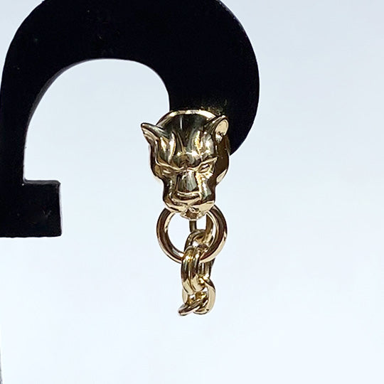 [Popularity Ranking 2nd] Bizarre Fragranced Panther 2way Long Silver Leopard Men's Earrings (sold as 1) SPP055